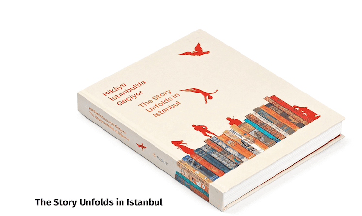 Catalogue de l’exposition The Story Unfolds in Istanbul présentée à Meşher du 23 janvier 2025 au 18 janvier 2026, explorant la représentation d’Istanbul dans la littérature