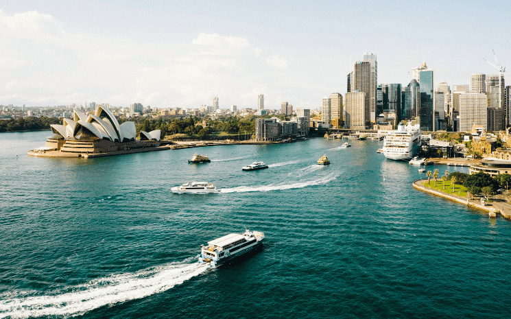 Sydney avec son opéra, la mer et les buildings