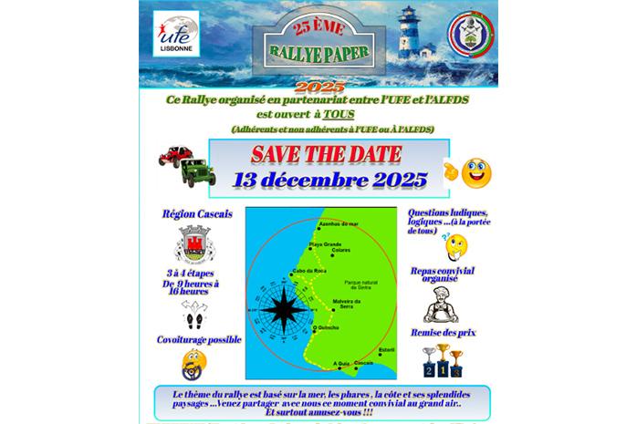 Rallye Paper à Cascais le 13 décembre 2025