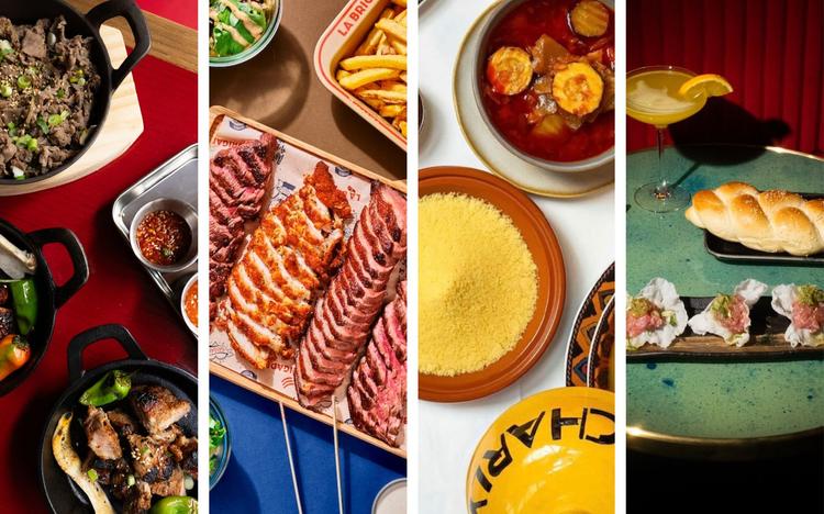 Montage photo assortiments de plats