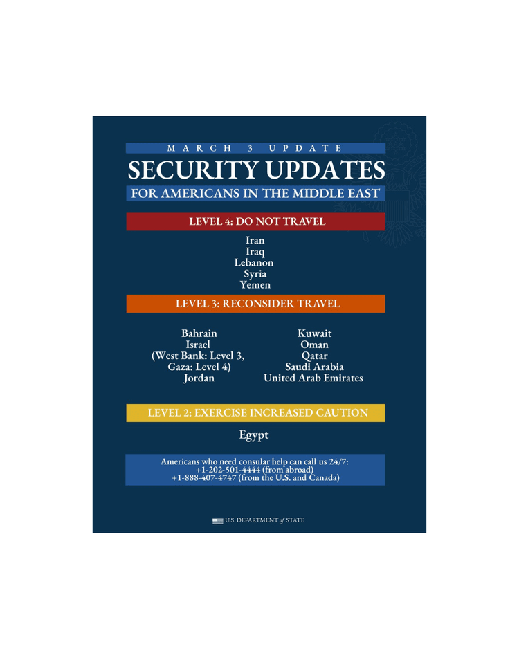 Communiqué de l'Ambassade des Etats-Unis au Caire