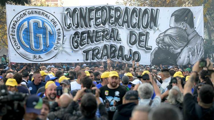 Marche de protestation de la CGT en Argentine