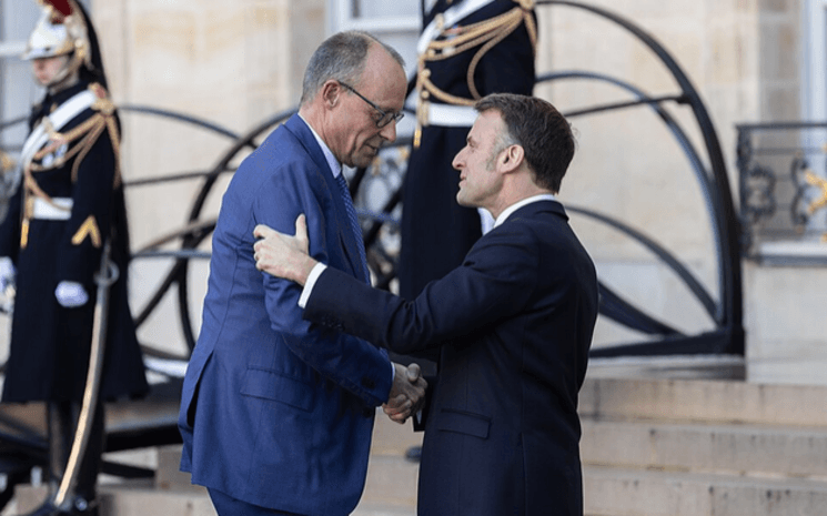 Le président Macron et le chancelier Merz.