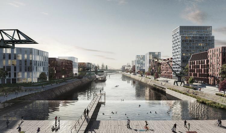 Modélisation du futur quartier de Deutzer Hafen à Cologne