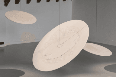 oeuvre blanche forme de soucoupe